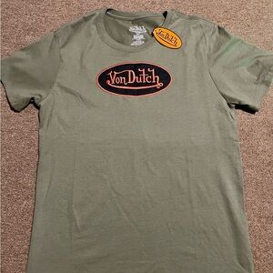 Von Dutch Embroidered Green Short Sleeve Tee